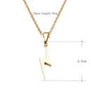 Women Jewelry Necklace Choker Long Chain Stainless Steel Lightning Pendant