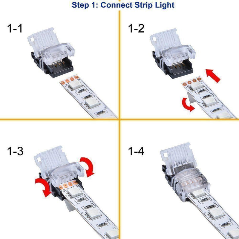 Wire to LED Strip Connector PCB Adapter Quick Connection 2Pin 3Pin 4Pin 5Pin