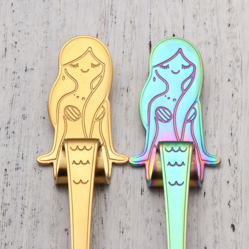 Dining Stainless Steel Coffee Scoops Hanging Cup Spoon Mermaid Coffee Spoons