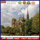 Painting By Numbers Kit DIY Tree Castle Hand Painted Canvas Oil Art Picture Gift