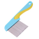 Stainless Steel Dog Dense Teeth Comb Pet Massage Grooming Silicone Handle