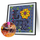 5D DIY Full Drill Round Diamond Painting Love Flower Rhinestones Mosaic Kit