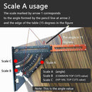 1*Multifunction Folding Triangle Ruler Folding Measuring Protractor0 Angle X1D6