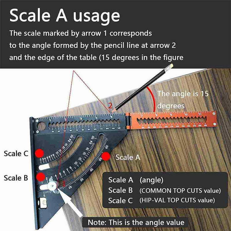 1*Multifunction Folding Triangle Ruler Folding Measuring Protractor0 Angle X1D6