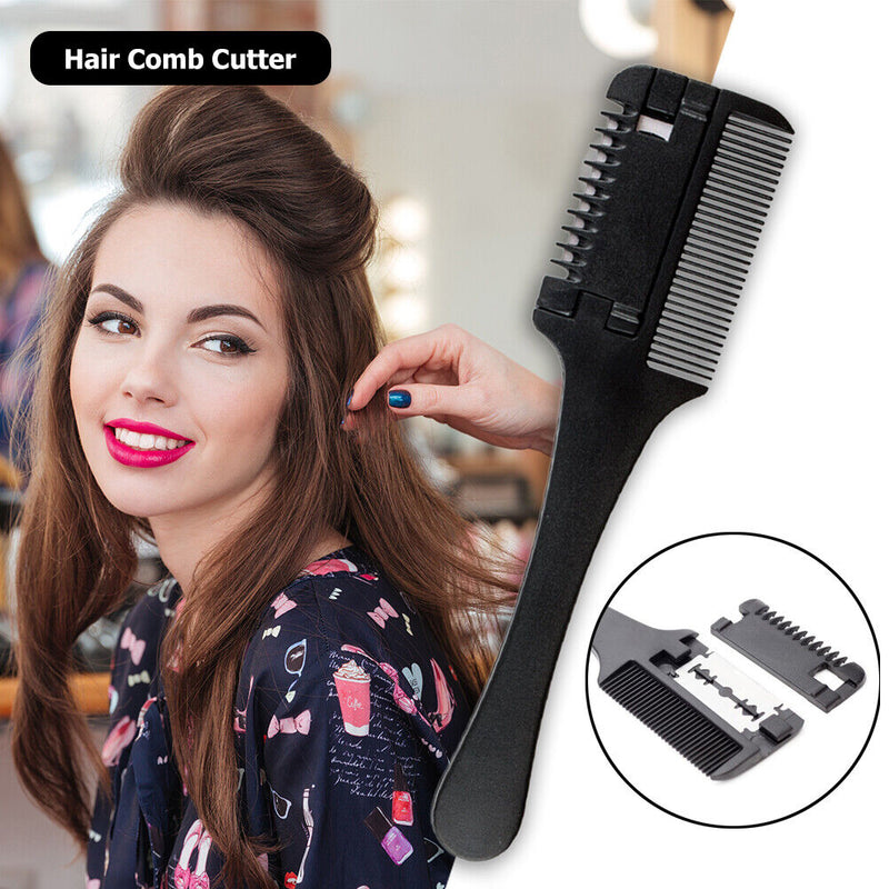 Hair Comb Cutter Trimmer with Stainless Steel Blade Hairdressing Haircut Razor
