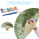 Bamboo Forest Birds Oil Paint Folding Fan By Number DIY Digital Oil Painting Fan