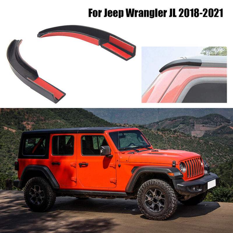 1 Pair Drip Rail Extension Hardtop Rain Diverter for Jeep Wrangler JL 18-21