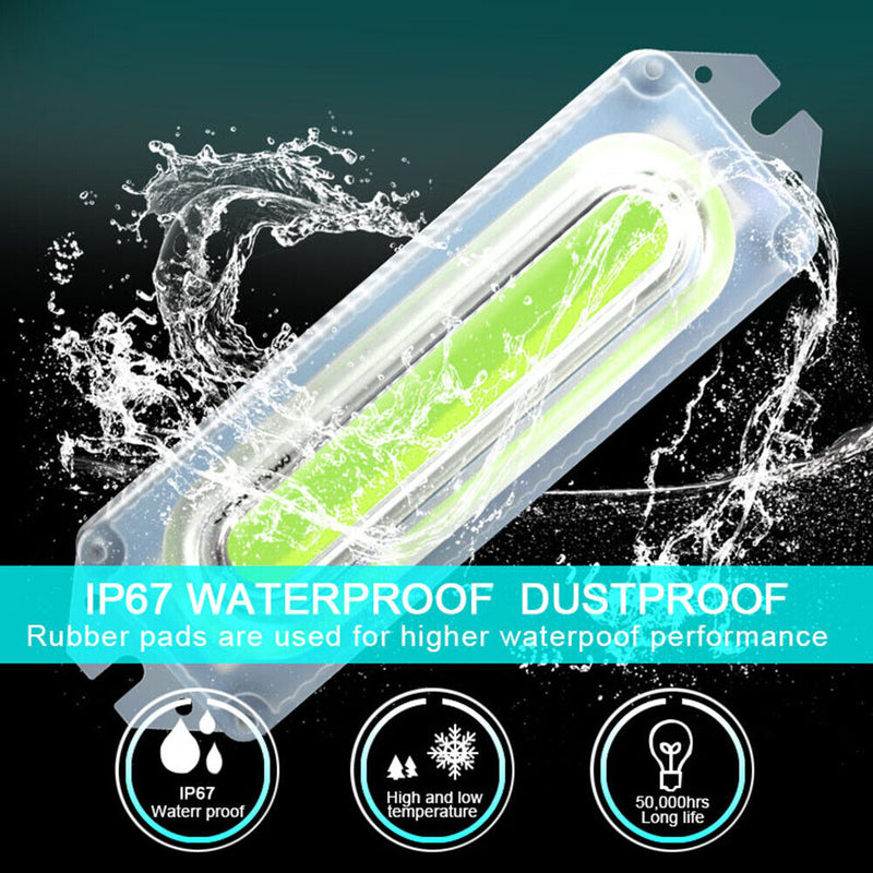 12V 1 to 4 COB LED Car Motorcycle Strobe Light Grill Flashing Lamp (Blue) Newly