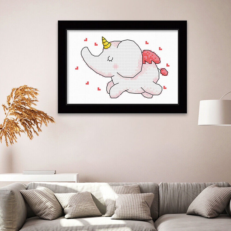 11CT Stamped Kit Handmade Cartoon Animal Cross Stitch DIY Bedroom Art Needlework