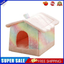 Pet House Soft Plush Warm Kennel Small Dog Cat Cave Nest Bed (Starry Sky M)