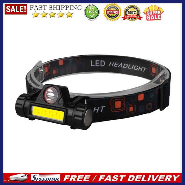 USB Charge LED COB Headlamp Waterproof Outdoor Camping Fishing Bicycle Head
