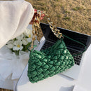 Fashion Pleated Women Shoulder Handbags Chain PU Leather Messenger Clutch Bag