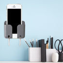 Sticky Wall Phone Charging Rack w/ Hook Remote Control Storage Box (Gray) Newly