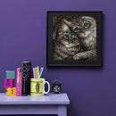5D DIY Diamond Painting Full Round Drill Two Cats Wall Decor Rhinestone Cra