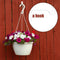 Iron Wall Hanging Basket Flower Pot Planter Lantern Hanger Hook (White)