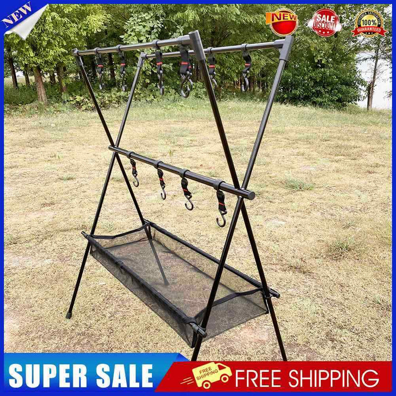 #A Clothes Storage Hanger Stand Lightweight Camping Tripod Rack for Outdoor Stor