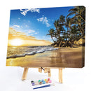 Painting By Numbers Kit DIY Beach Sunrise Canvas Oil Art Picture Home Decor
