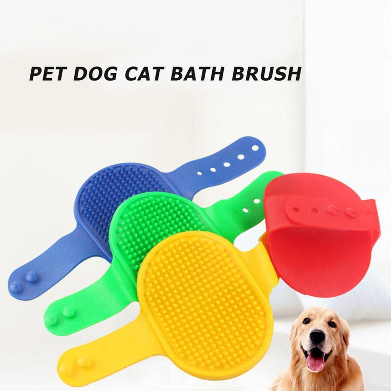 Dog Cat Bath Brush Rubber Glove Hair Fur Grooming Massage Pets Supplies