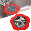 Flower Sink Strainer Kitchen Drain Filter Bathroom Drainage Hair Trap(Red)