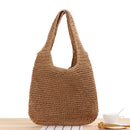 Womens Straw Beach Shoulder Bags Female Summer Vacation Shopper Retro Handbags