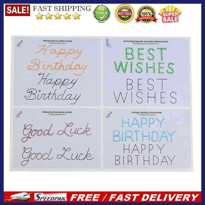 23pcs/set Cake Icing Piping DIY Practice Drawing Board Template Paper