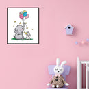 2 Strands Elephant Rabbit Partial Embroidery Stamped Cross Stitch Home Decor