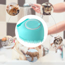 Dog Bath Brush Massage Gloves Silicone Comb Cat Shower Grooming (Blue) Newly
