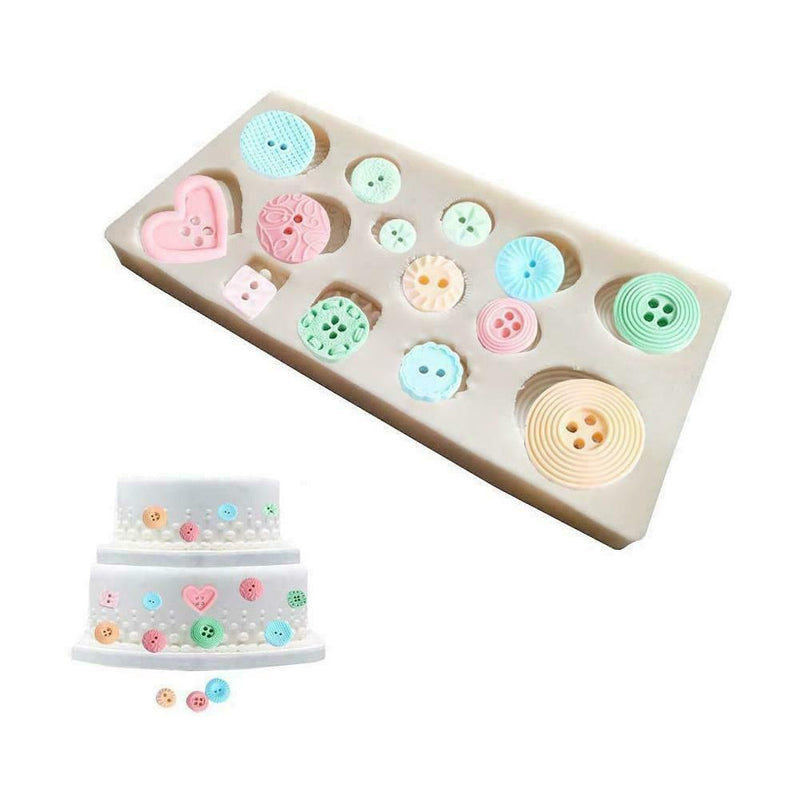 DIY Buttons Silicone Mold Cake Fondant Decor Jelly Chocolate Tool Baking B9H6