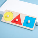 Geometric Hand Grabbing Board Wooden Jigsaw Children Educational Toys (B) Newly