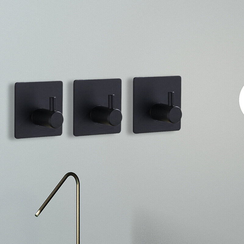 Punch Free Kitchen Towel Hanger Hooks Wall Mounted Bathroom Key Coat Holder Rack