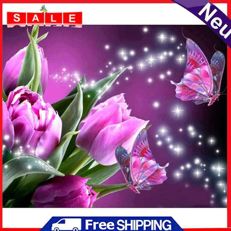 DIY Painting By Numbers Flowers Butterflies Acrylic Canvas Handpainted Wall Art