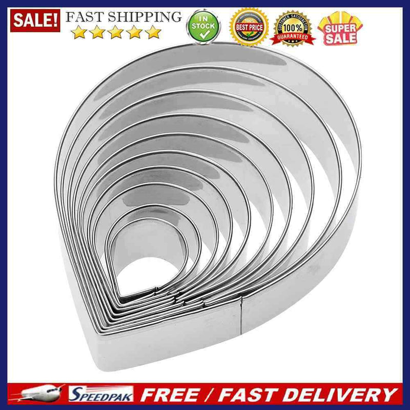 10pcs Stainless Steel Metal Fondant Cake Mold Rose Petal Cookie Cutter