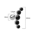 Steel Bar Stud Earrings Body Jewelry Cartilage Helix Tragus Ear Piercing