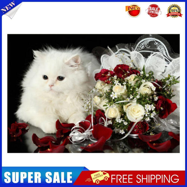 5D DIY Diamond Painting Cat Cross Stitch Embroidery Craft Kits Wall Art Set