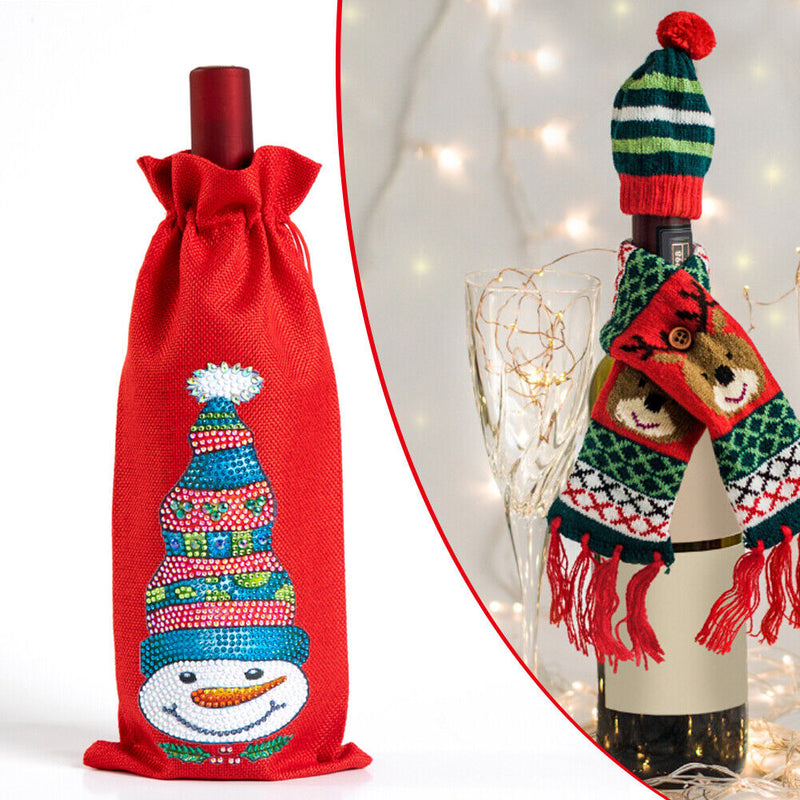 DIY Special Drill Diamond Painting Christmas Wine Bottle Covers (TB003) Newly