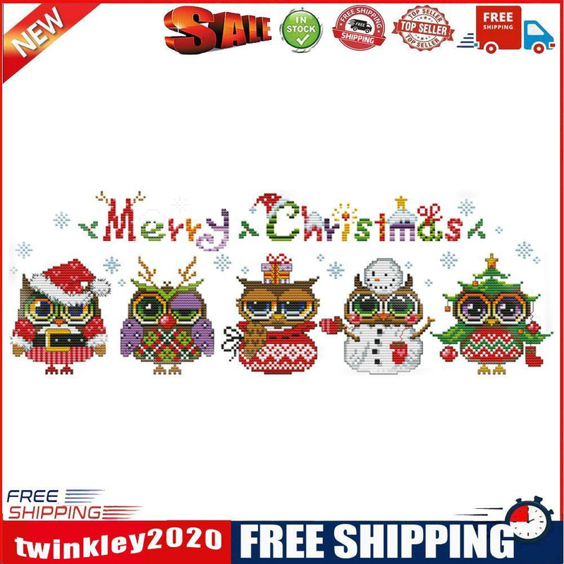 14CT Stamped Cross Stitch Needlework Embroidery Craft (K991 Christmas Bird)