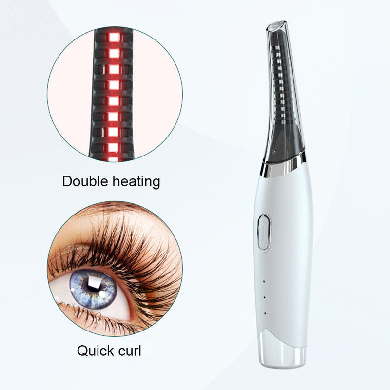 Electric Heated Eyelash Curler Long Lasting Portable Eye Lashes Cosmetics Tools
