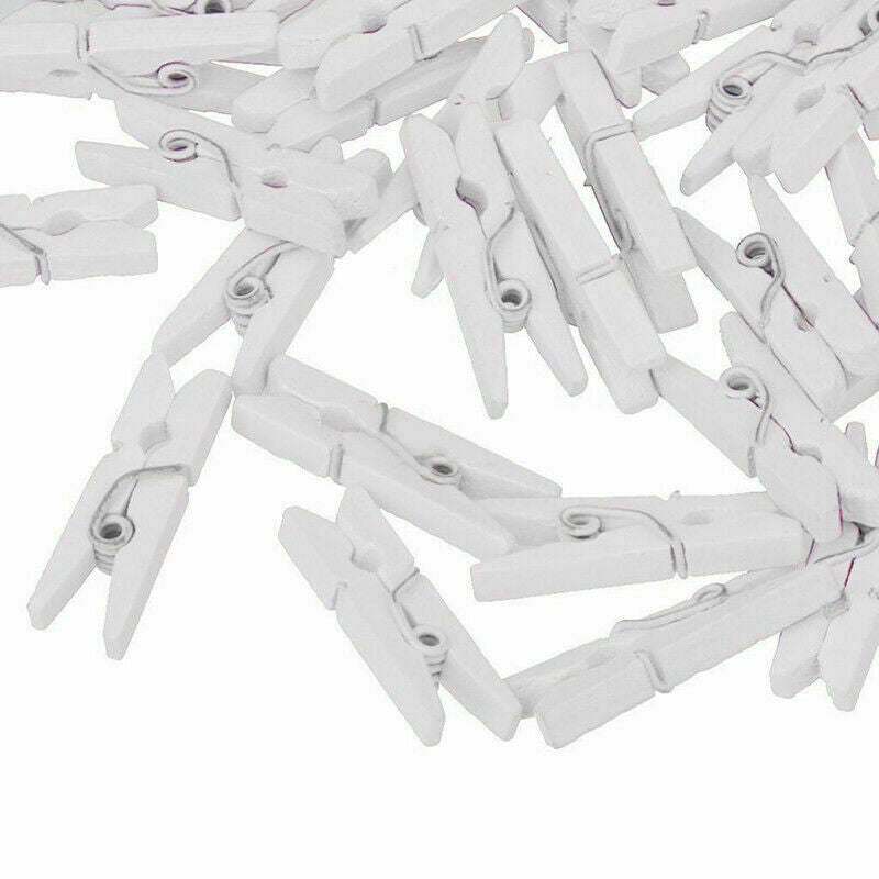 Mini White Wooden Clothe Photo Paper Peg Scrapbooking R5 Clothespin J5N4 S4 Q5X2