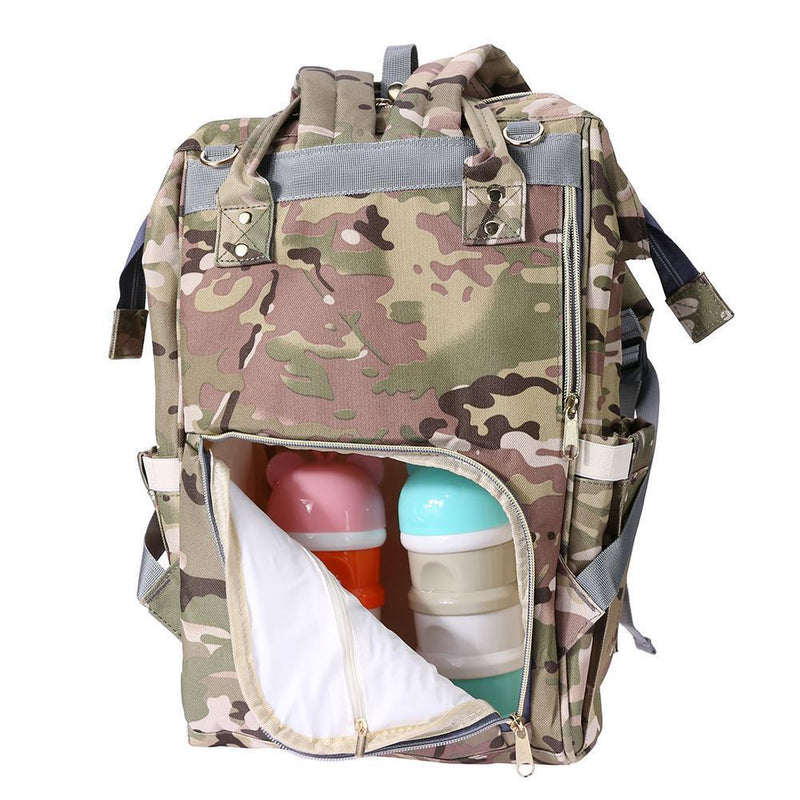 Waterproof Mummy Diaper Bags Backpack Large Capacity Baby Care (Light Camo)