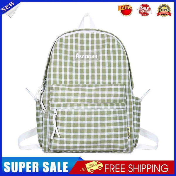 #A Fashion Plaid Womens Backpack Student Backpacks Teenage Girl School Bags Larg