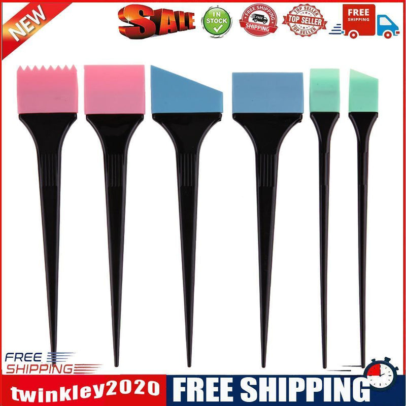 6pcs Professional Hair Dyeing Brush Comb Set for Salon Hair Coloring(Black)