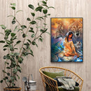 Girl and Wolf Oil Paint By Numbers Kits DIY Craft Coloring Drawing Home Dec