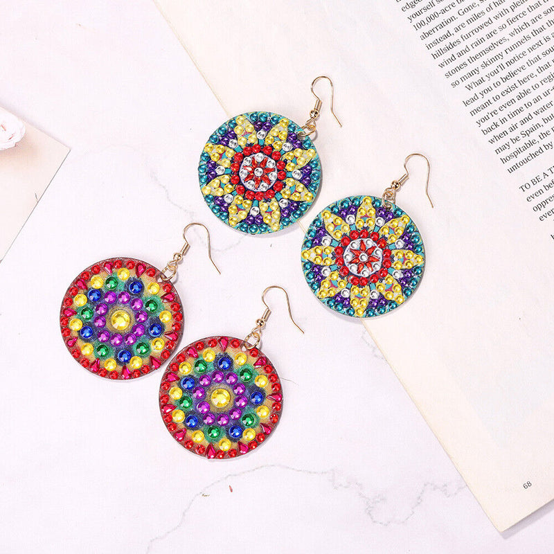 DIY Diamond Painting Mandala Patterns Stud Earrings for Women (RZ001) Newly