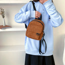 Women Preppy Style Multi Pocket Shoulder Bag Solid Color Corduroy Backpacks