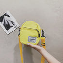 Fashion Women Canvas Patchwork Crossbody Bag Casual Mini Handbags (Yellow)