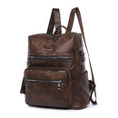 #A Unisex Backpack Waterproof Leather Large Capacity Travel Anti Theft Rucksacks