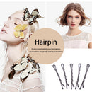 Metal Waved Hair Clip U-shaped Non-Slip Hair Pin for Thick Hair (Black) Newly