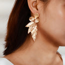 Metal Leaves Studs Earrings Butterfly Flowers Fashion Ear Dangle Jewelry Gifts