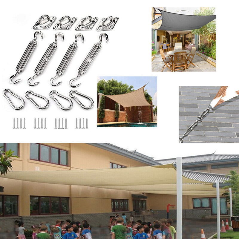 4pcs Sun Shade Sail Installation Hardware Kit for Rectangle Tent Awning