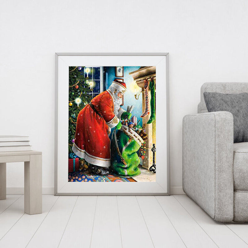 Santa Gift Oil Paint By Numbers Christmas Drawing DIY Hand Painted Decorations